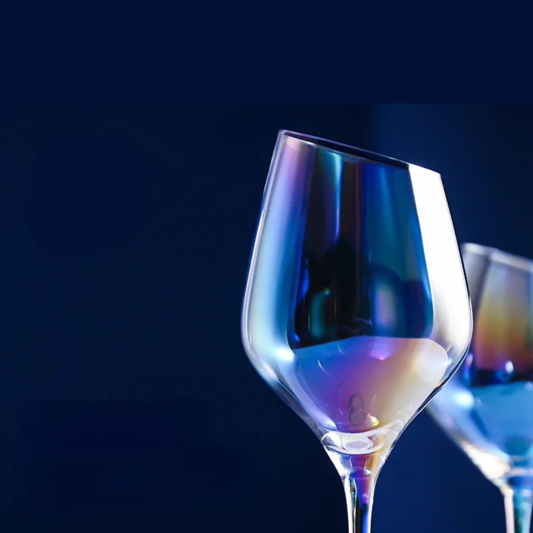 Radiant Crystal Rainbow Wine Glass Set