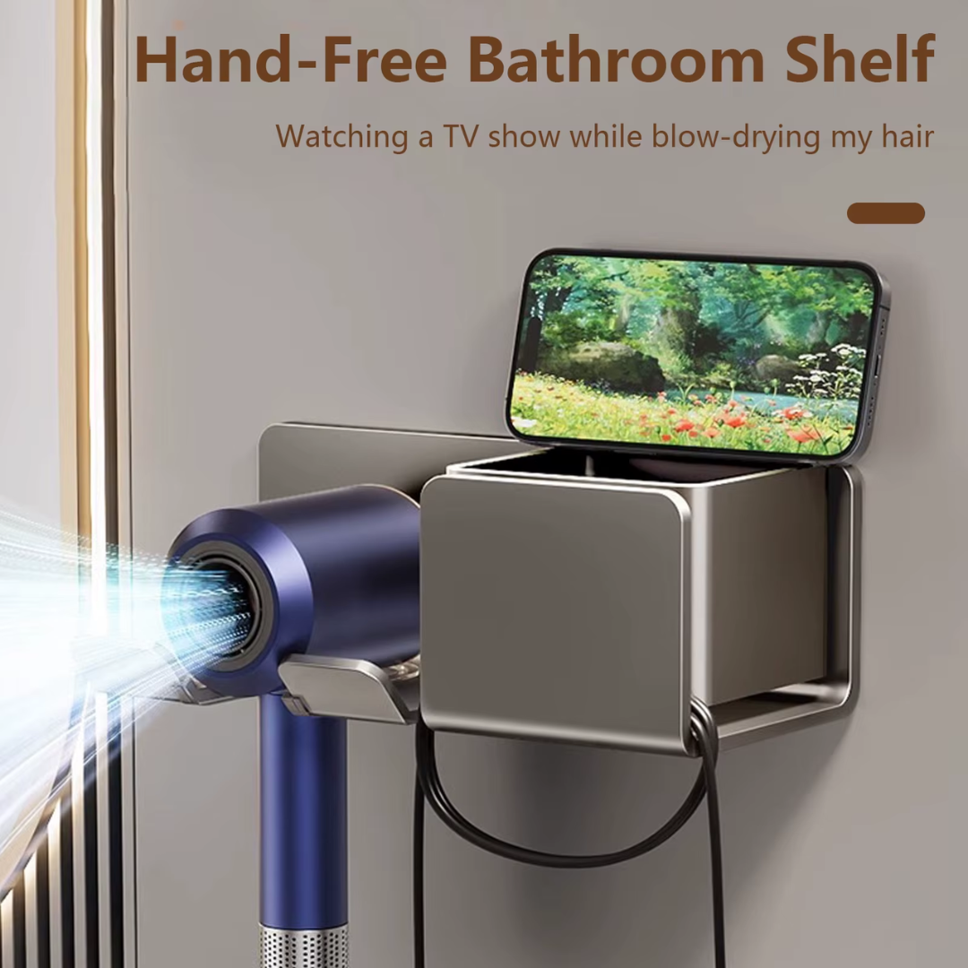 Multipurpose Blow Dryer Holder – Wall-Mounted Holder for Dryer, Straightener & Accessories