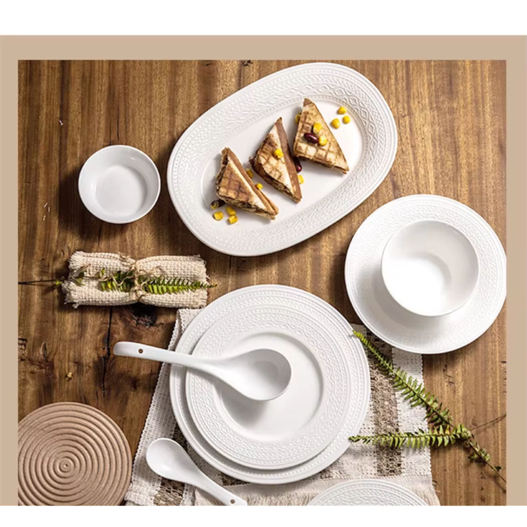 Blanc Élégant Dinner Set