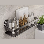 Wall-Mounted Aluminum Bath Organizer for Shampoo & Toiletries