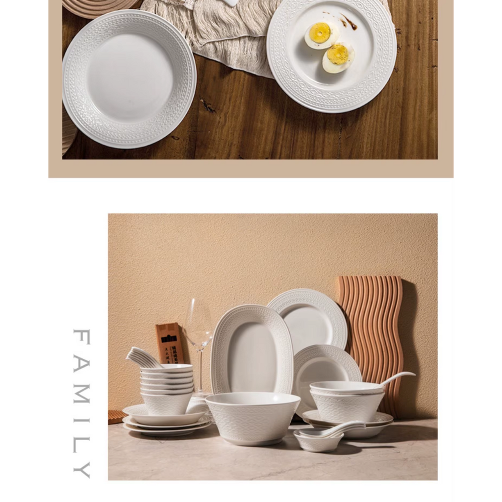 Blanc Élégant Dinner Set