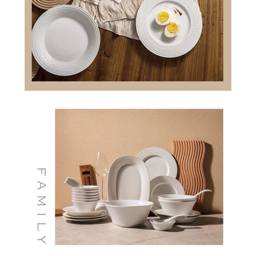 Blanc Élégant Dinner Set
