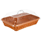 Naturale Vista – Woven Bread & Fruit Basket with Acrylic Lid