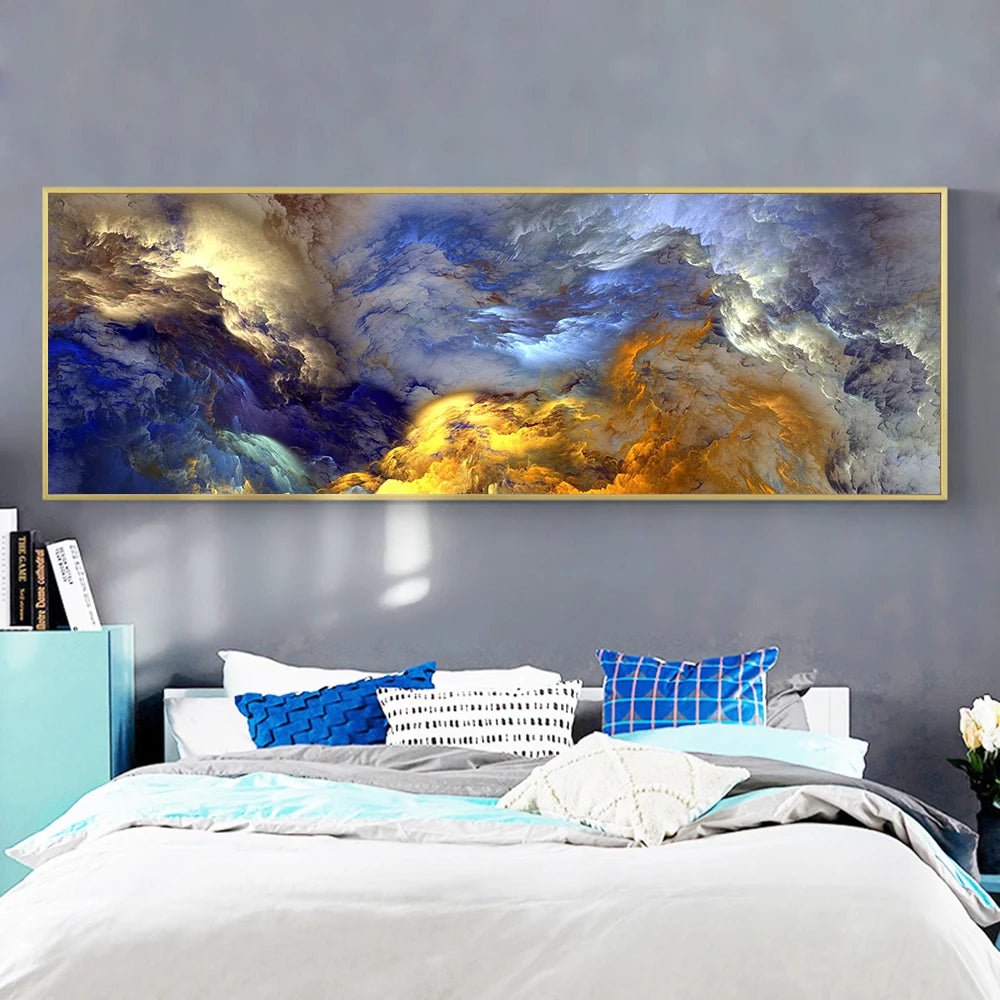 Mystic Blue Vista – Abstract Oil Painting Prin
