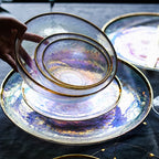 Aurora Gold Rim Glass Bowl