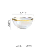 Aurora Gold Rim Glass Bowl