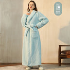 Cozy Long-Sleeve Bathrobe – Warm Plush Fleece Dressing Gown