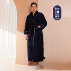 Cozy Long-Sleeve Bathrobe – Warm Plush Fleece Dressing Gown