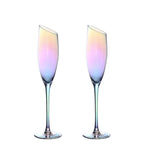 Radiant Crystal Rainbow Wine Glass Set