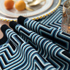 GeoTassel™ – Geometric Jacquard Table Runner