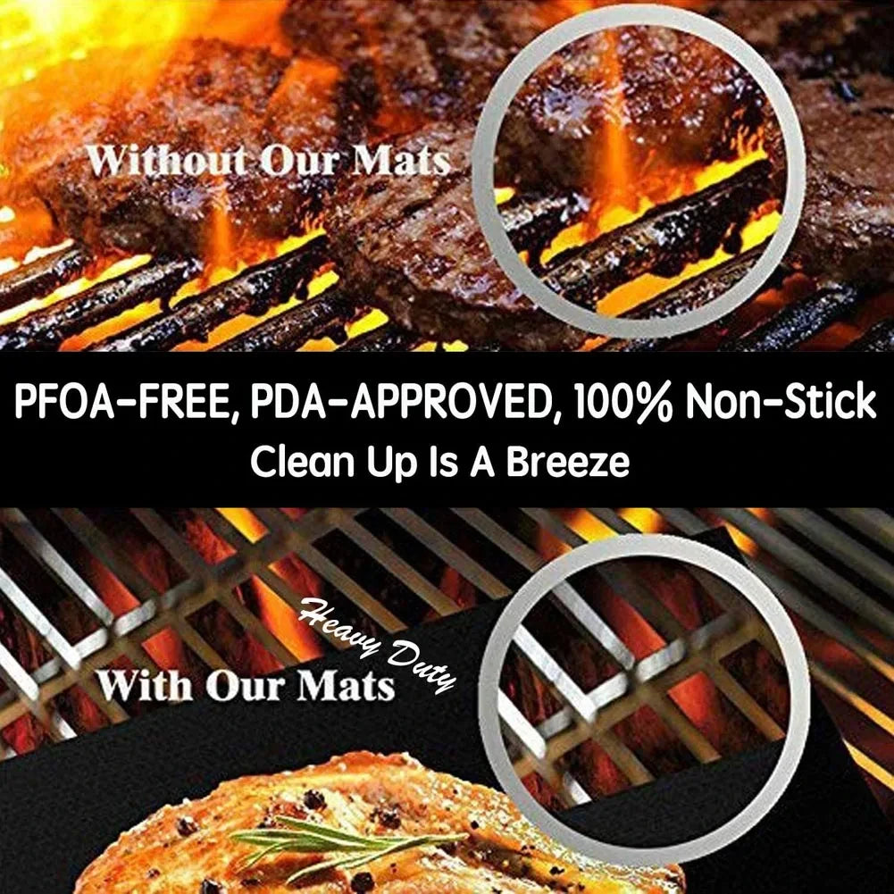 Non-Stick BBQ Grill Mat Set – Reusable, Safe & Versatile