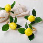 Lemon Grove Charm – Set of 4 Handmade Napkin Rings