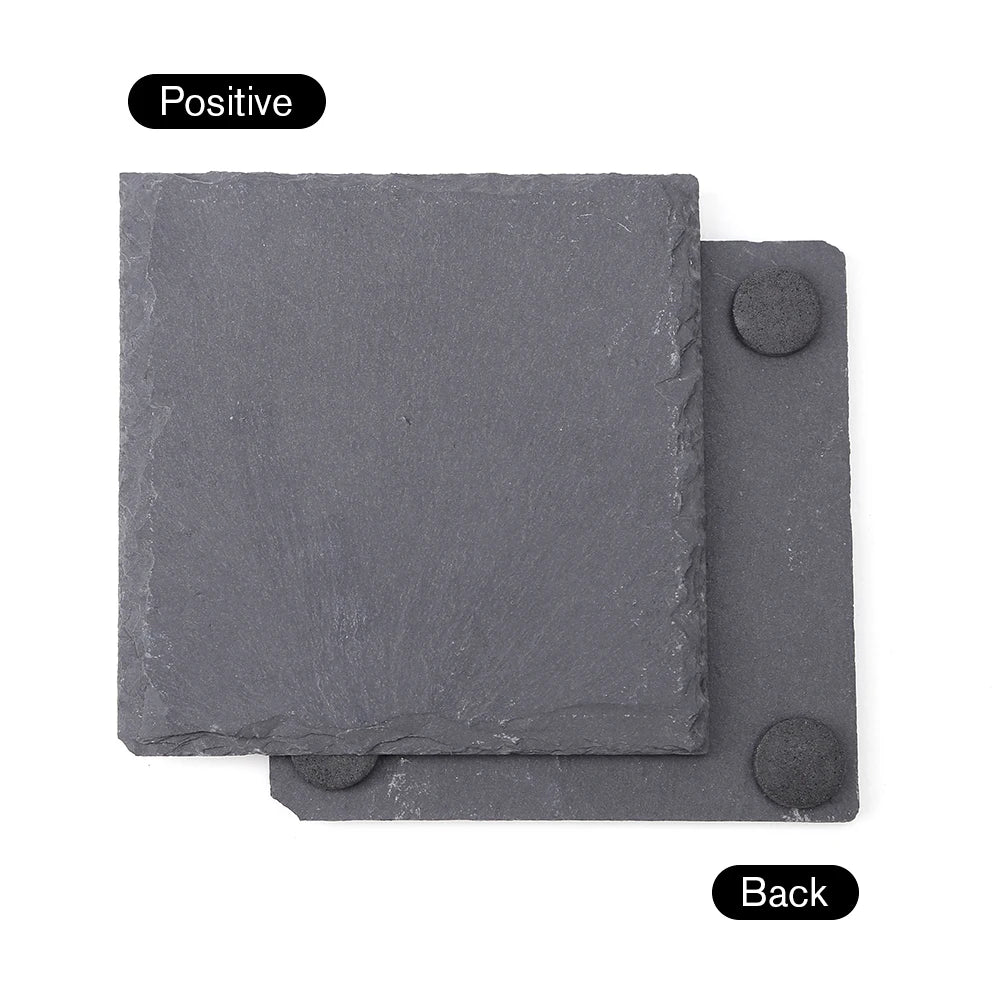 Pietra Nera – Reusable Natural Slate Coasters (Set of 4–12)