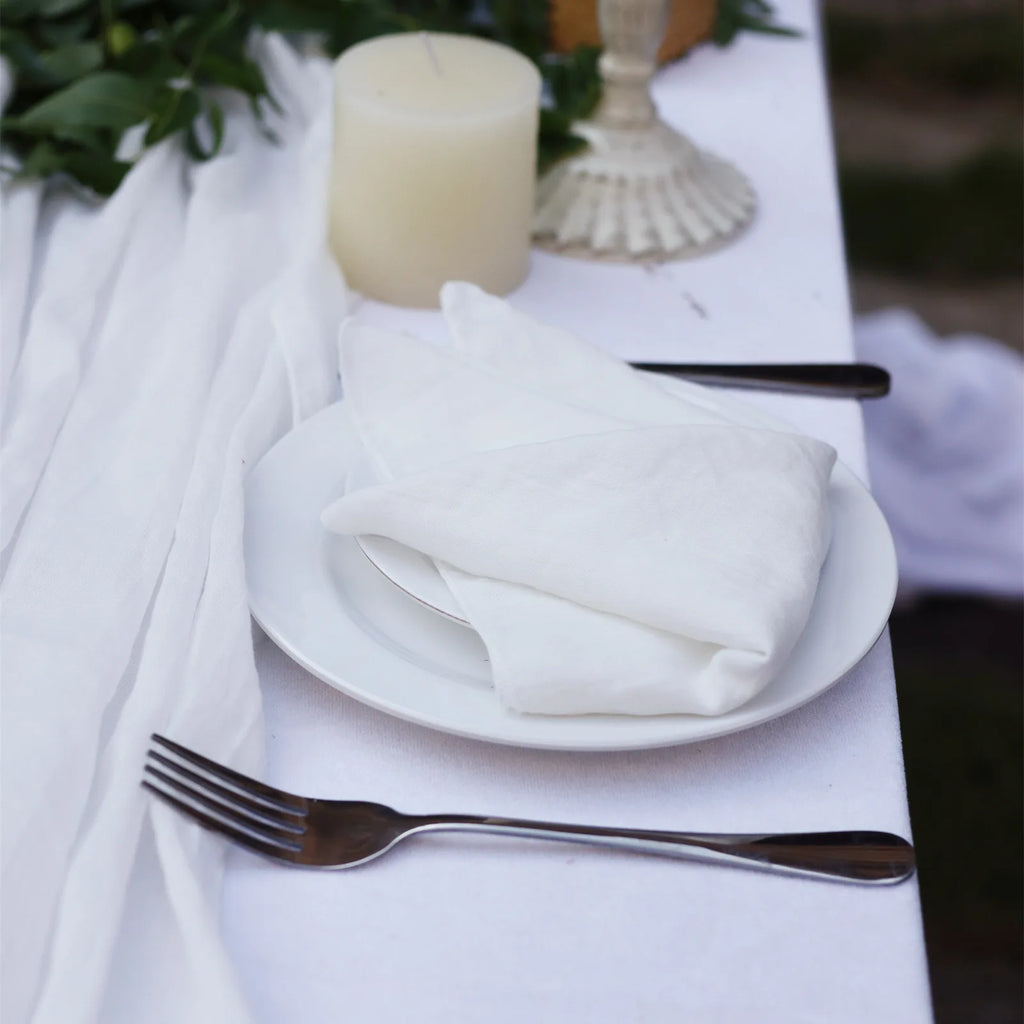 Serenity Gauze Napkin Set – 4PCS Handmade Elegance