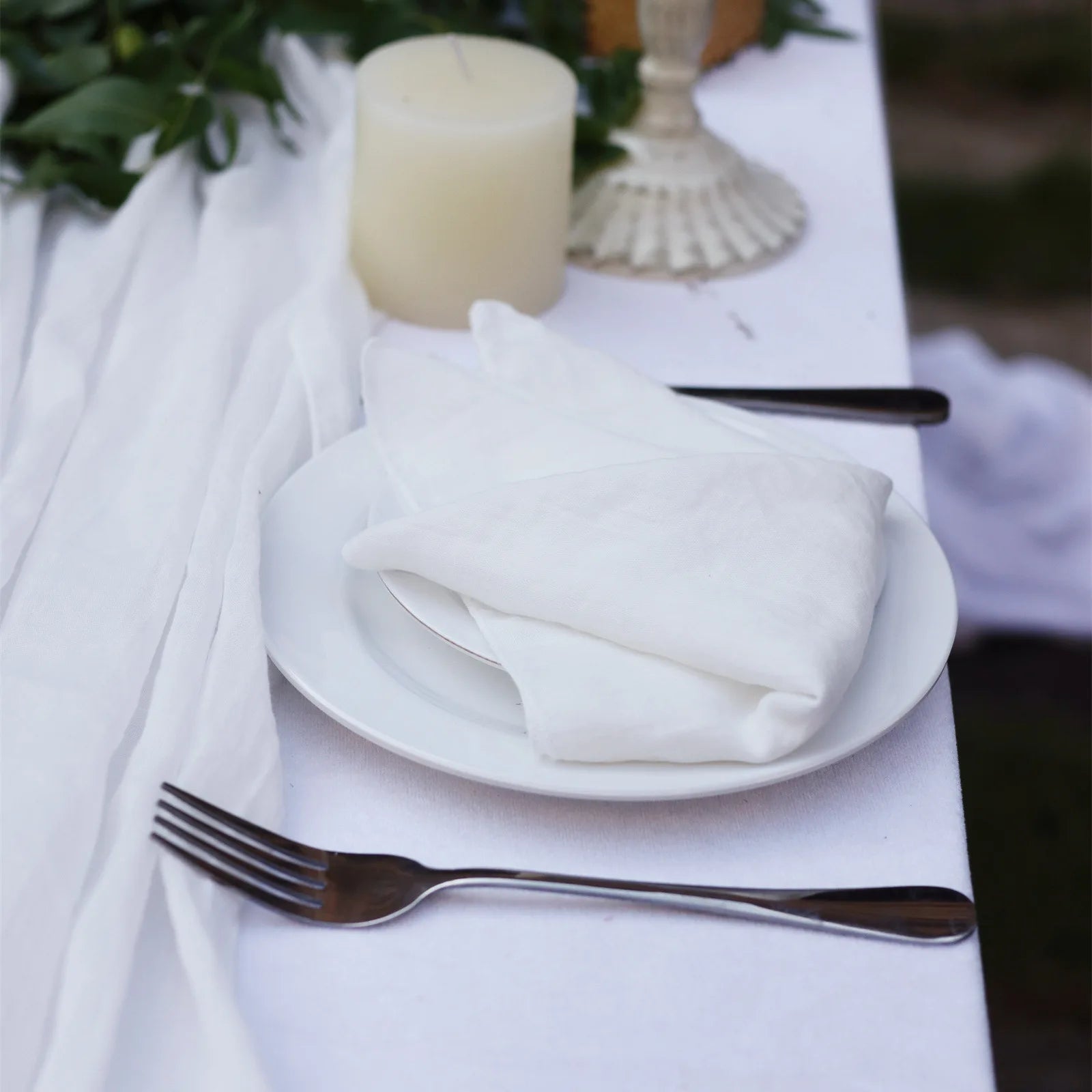 Serenity Gauze Napkin Set – 4PCS Handmade Elegance