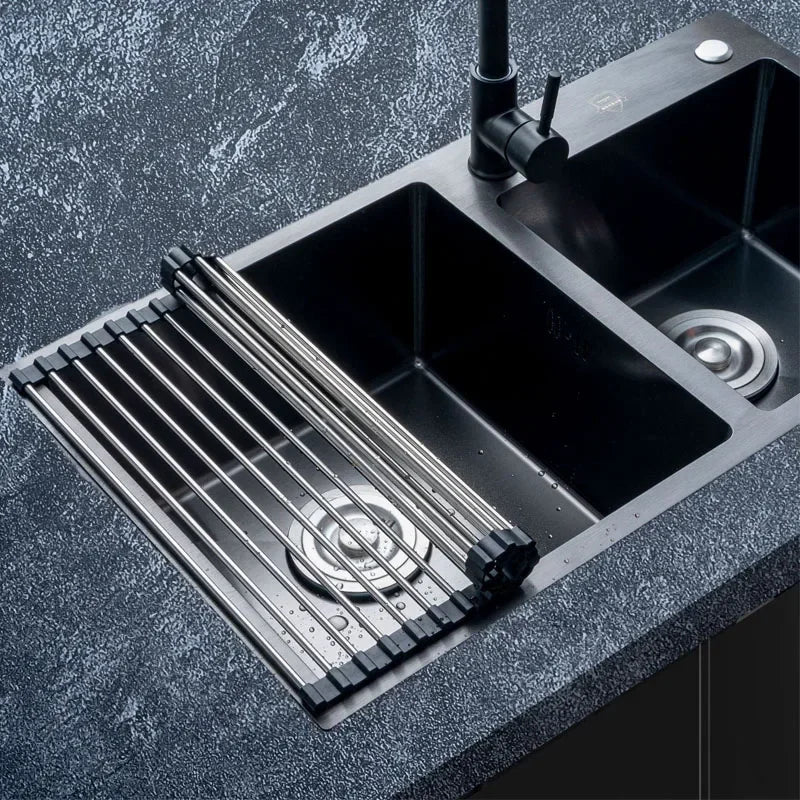FlexiDry Pro – 304 Stainless Steel & Silicone Folding Sink Rack
