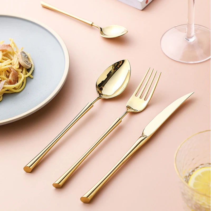 Shiny Gold 18/10 Stainless Steel Flatware Set