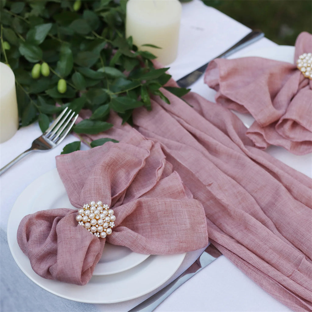 Serenity Gauze Napkin Set – 4PCS Handmade Elegance