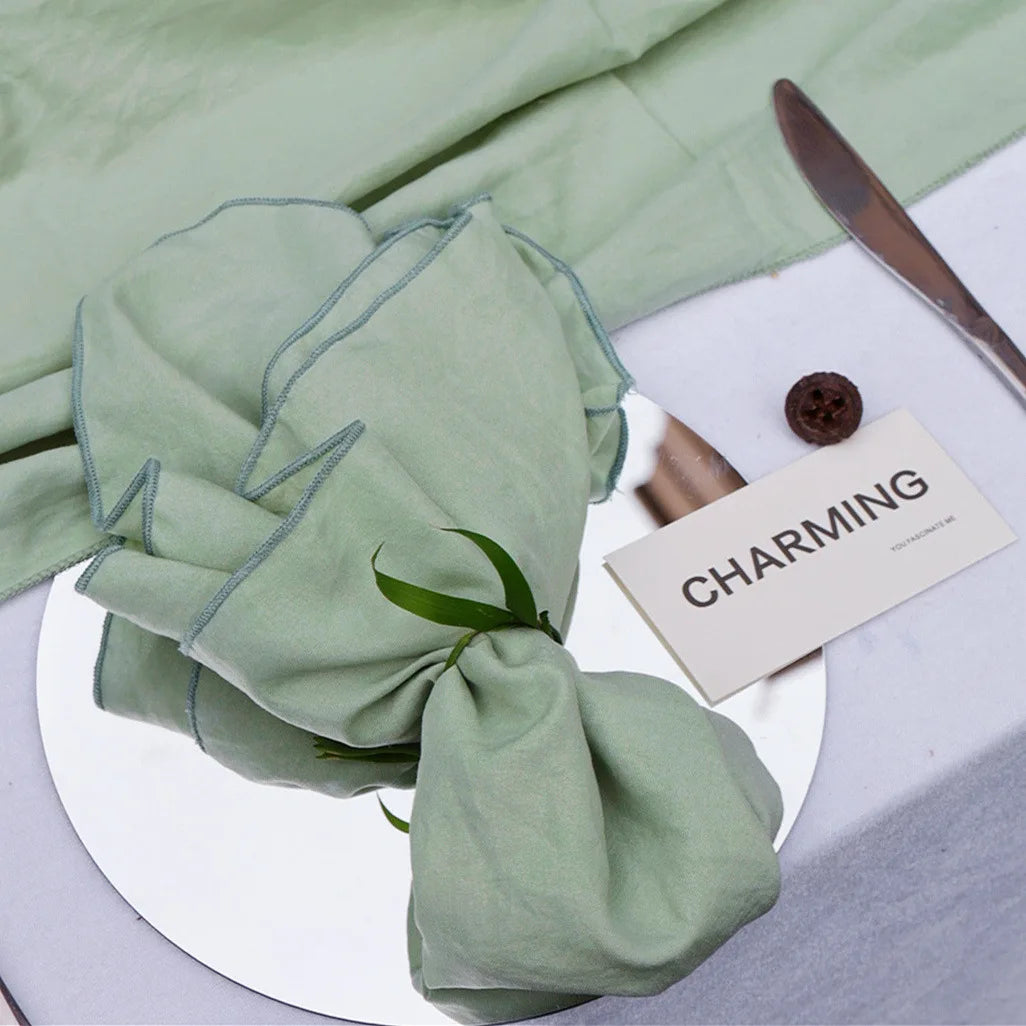 Serenity Gauze Napkin Set – 4PCS Handmade Elegance