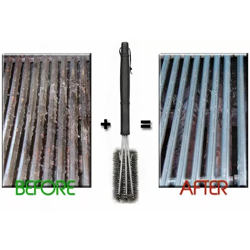 GrillMaster Pro – 360° BBQ Grill Cleaning Brush with Stainless Steel Bristles