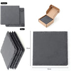 Pietra Nera – Reusable Natural Slate Coasters (Set of 4–12)