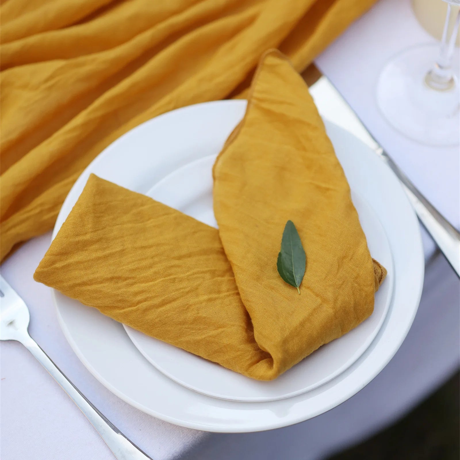 Serenity Gauze Napkin Set – 4PCS Handmade Elegance