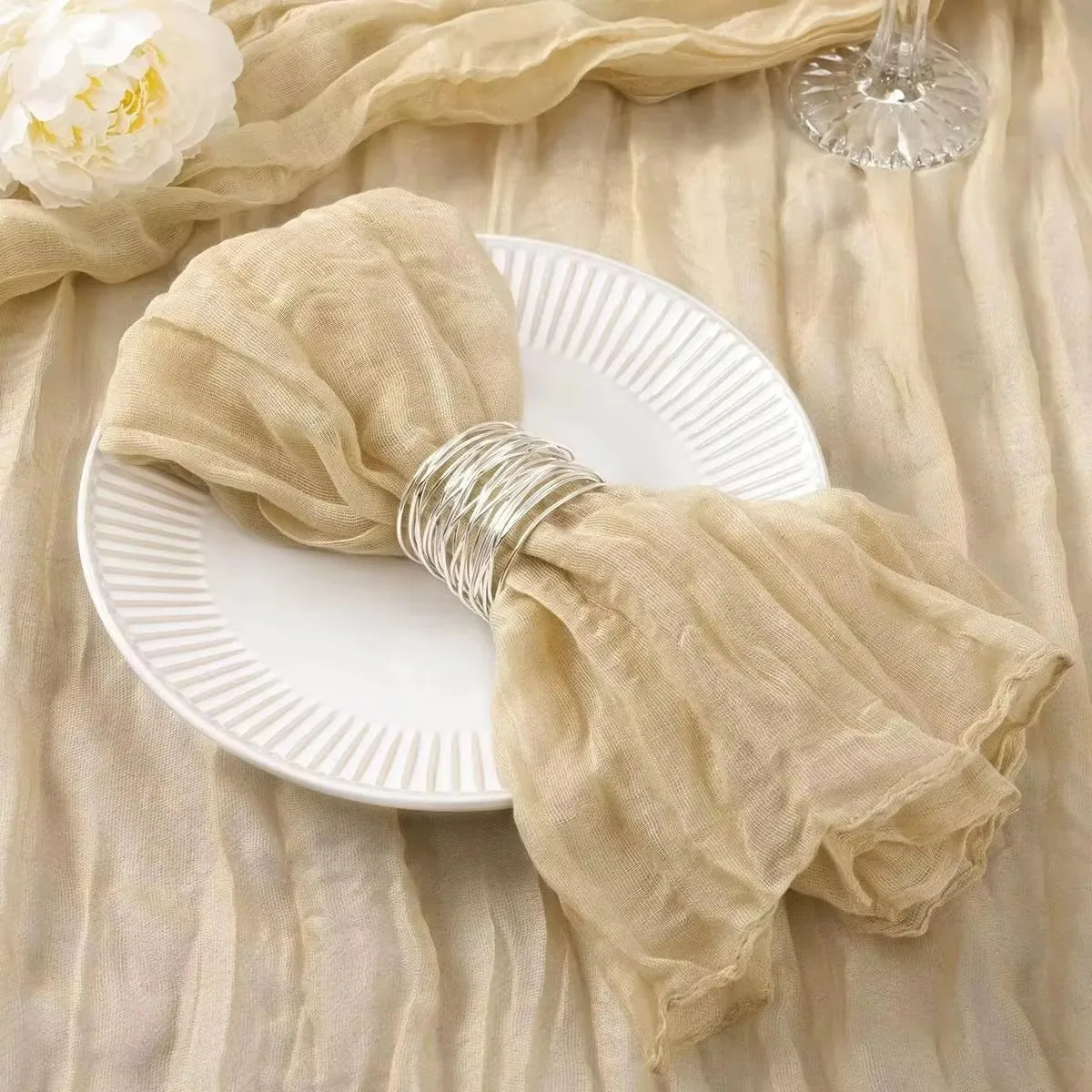 Whisper Touch – 12PCS Boho Gauze Napkin Set