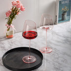 Flamingo Pink Crystal Wine Glass