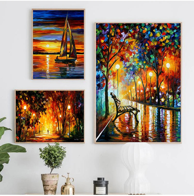 Modern Abstract Landscape Portrait – 2025 Handcrafted Oil Painting