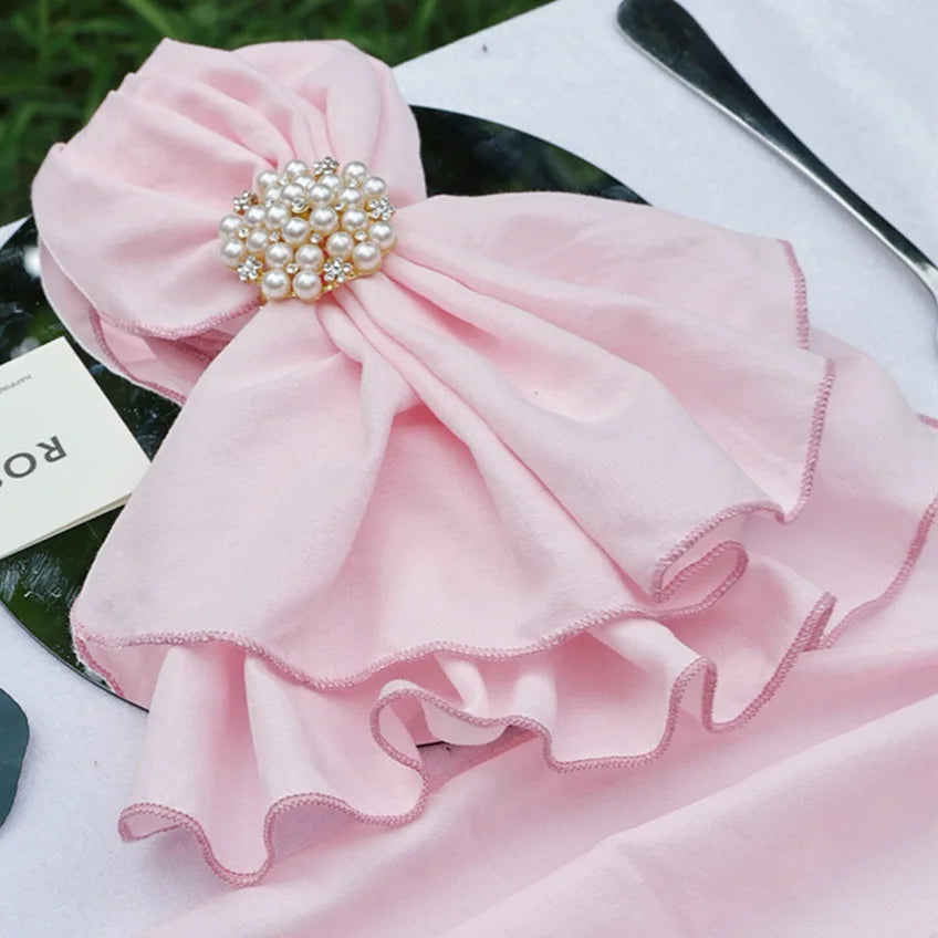 Serenity Gauze Napkin Set – 4PCS Handmade Elegance