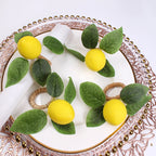Lemon Grove Charm – Set of 4 Handmade Napkin Rings