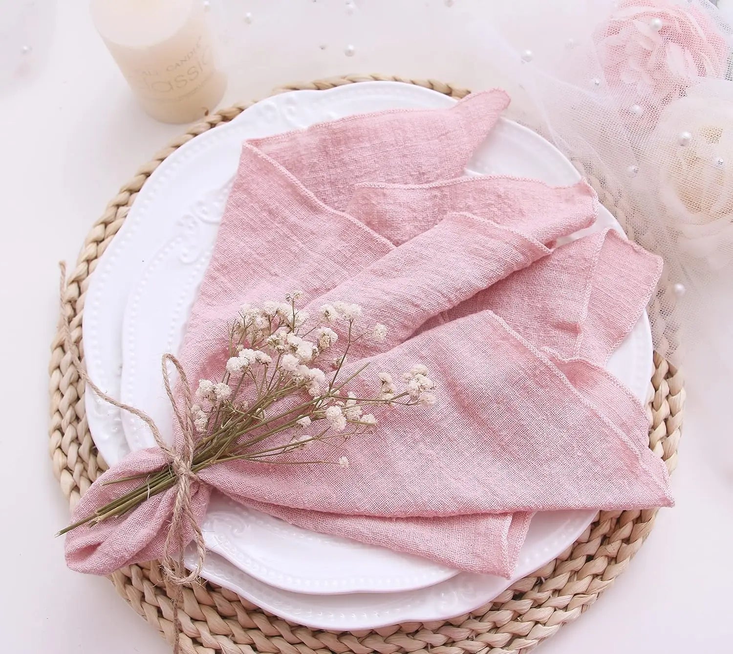 Autumn Haze – Gauze Cotton Dinner Napkins (Set of 4)