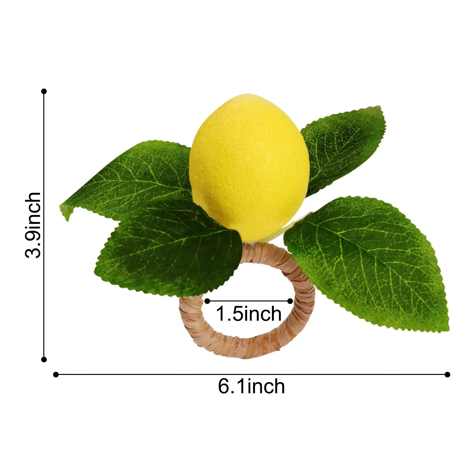 Lemon Grove Charm – Set of 4 Handmade Napkin Rings