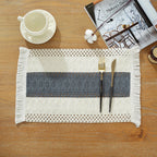 Tessere Boho – 4PCS Handwoven Linen Placemats with Tassels