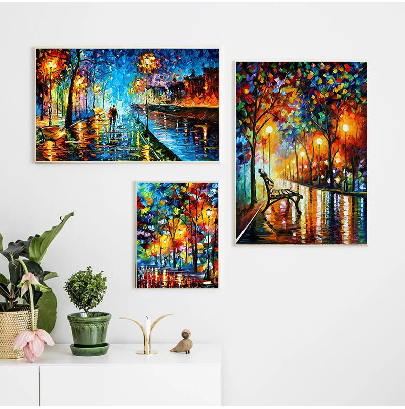 Modern Abstract Landscape Portrait – 2025 Handcrafted Oil Painting