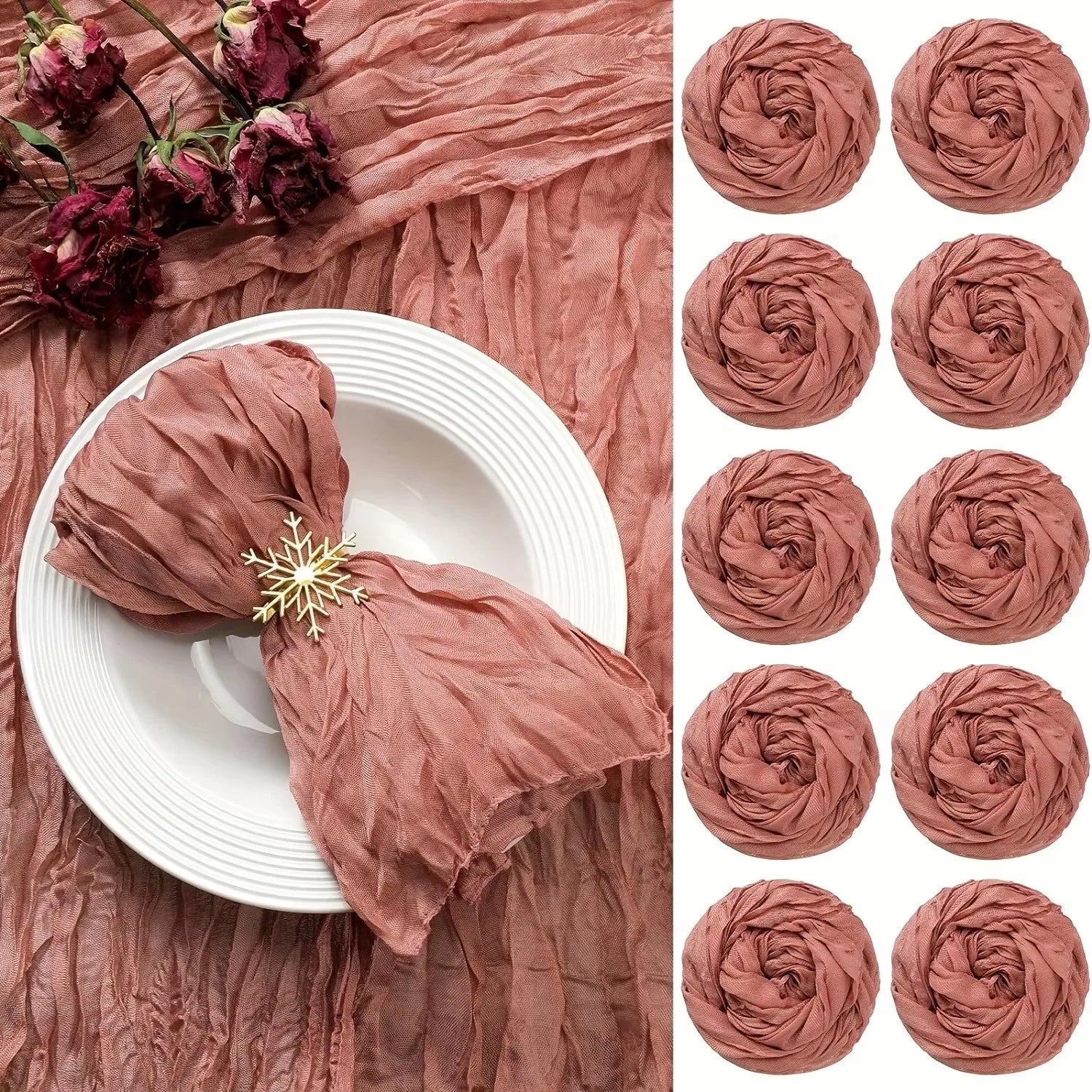 Whisper Touch – 12PCS Boho Gauze Napkin Set