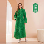 Cozy Long-Sleeve Bathrobe – Warm Plush Fleece Dressing Gown