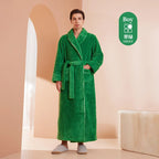 Cozy Long-Sleeve Bathrobe – Warm Plush Fleece Dressing Gown