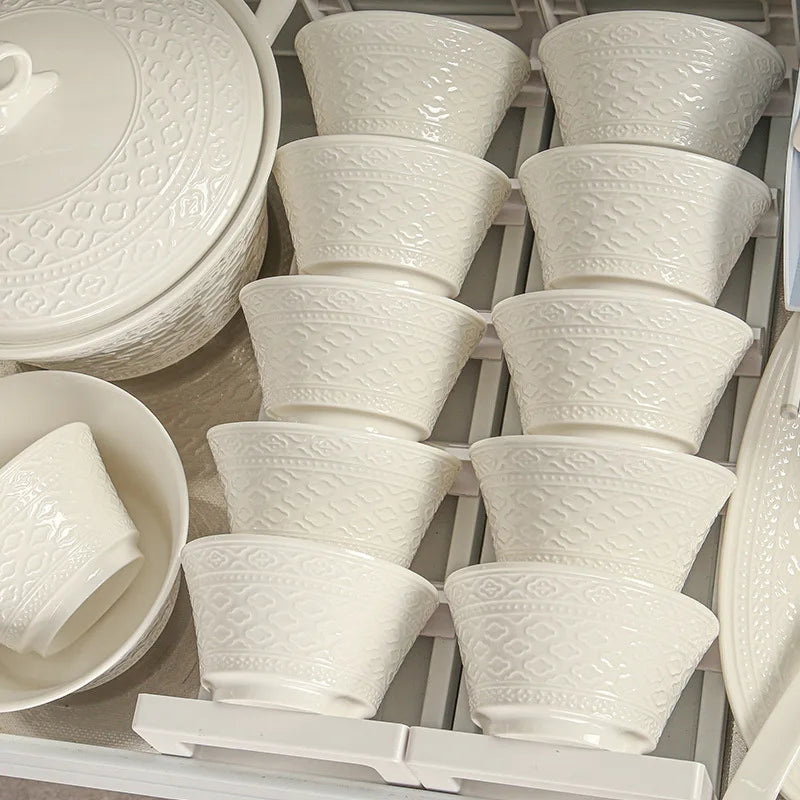 Blanc Élégant Dinner Set