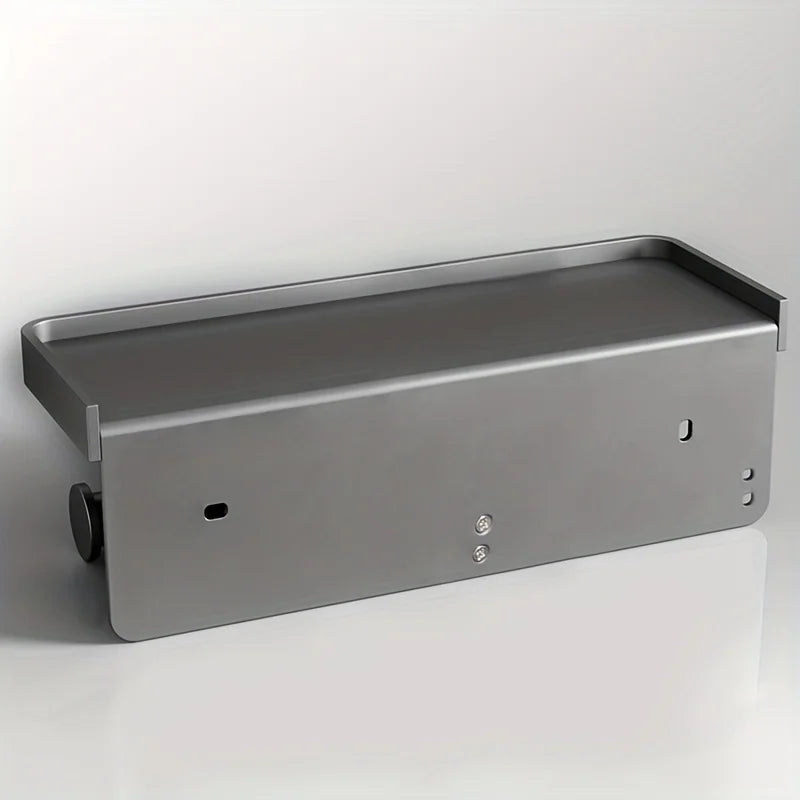 Premium Aluminum Alloy Toilet Paper Holder – With Phone Shelf & Towel Hook