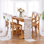 Celeste Bloom Lace Table Runner – 10ft Elegance