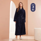 Cozy Long-Sleeve Bathrobe – Warm Plush Fleece Dressing Gown
