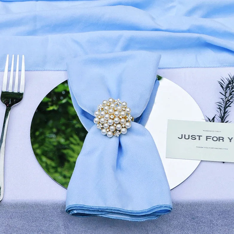 Serenity Gauze Napkin Set – 4PCS Handmade Elegance
