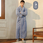 Cozy Long-Sleeve Bathrobe – Warm Plush Fleece Dressing Gown