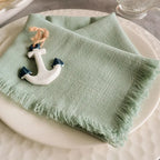 Sage Fringe – Handmade Cotton Cloth Napkins (Set of 4)