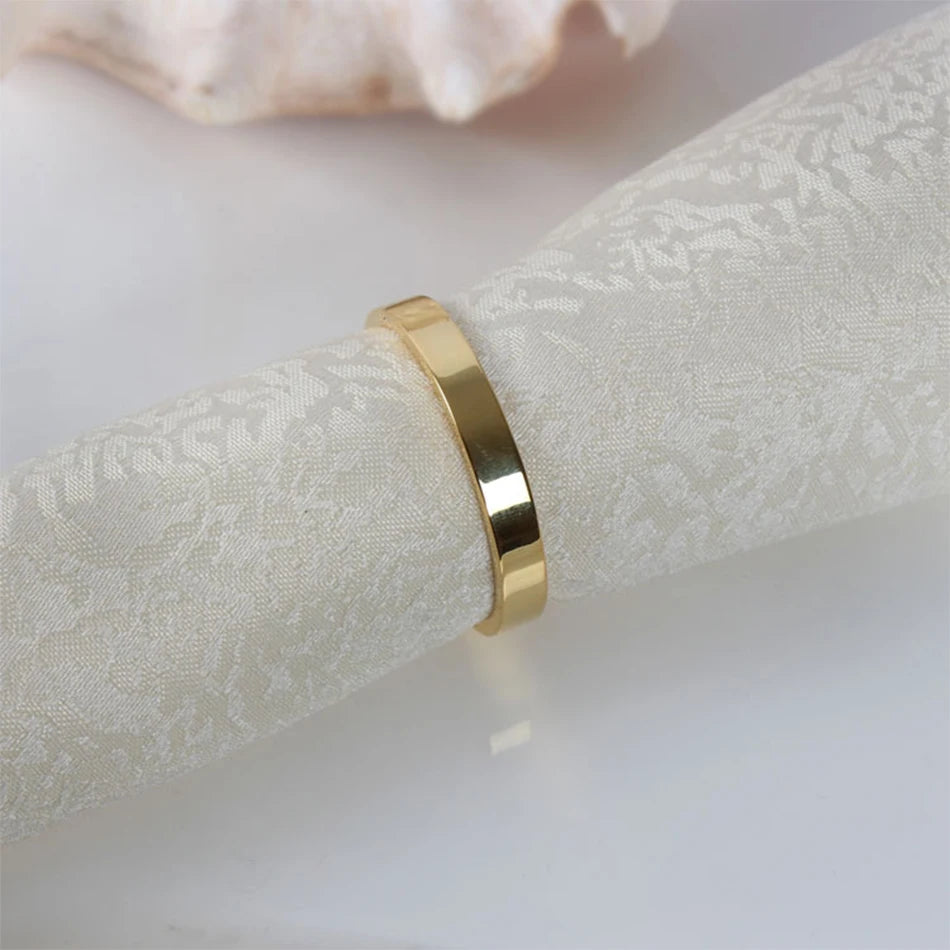 Minimalist Gold & Silver Napkin Rings – Set of 4