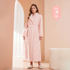 Cozy Long-Sleeve Bathrobe – Warm Plush Fleece Dressing Gown