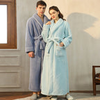 Cozy Long-Sleeve Bathrobe – Warm Plush Fleece Dressing Gown
