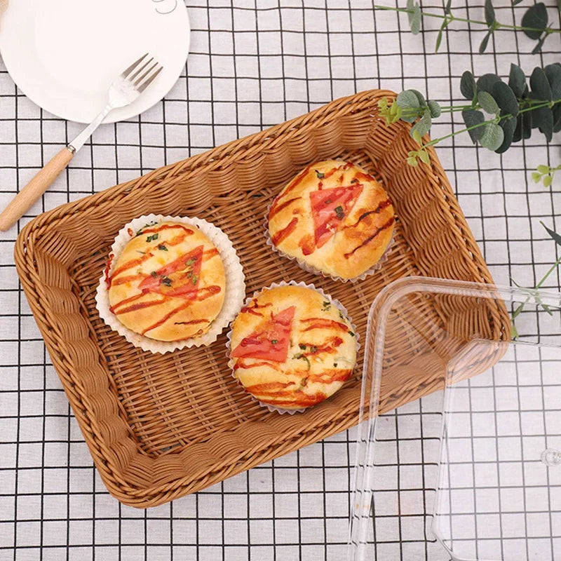 Naturale Vista – Woven Bread & Fruit Basket with Acrylic Lid