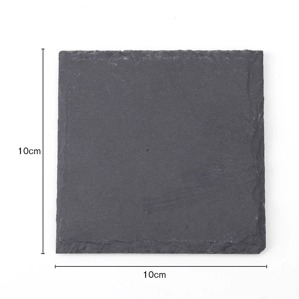 Pietra Nera – Reusable Natural Slate Coasters (Set of 4–12)